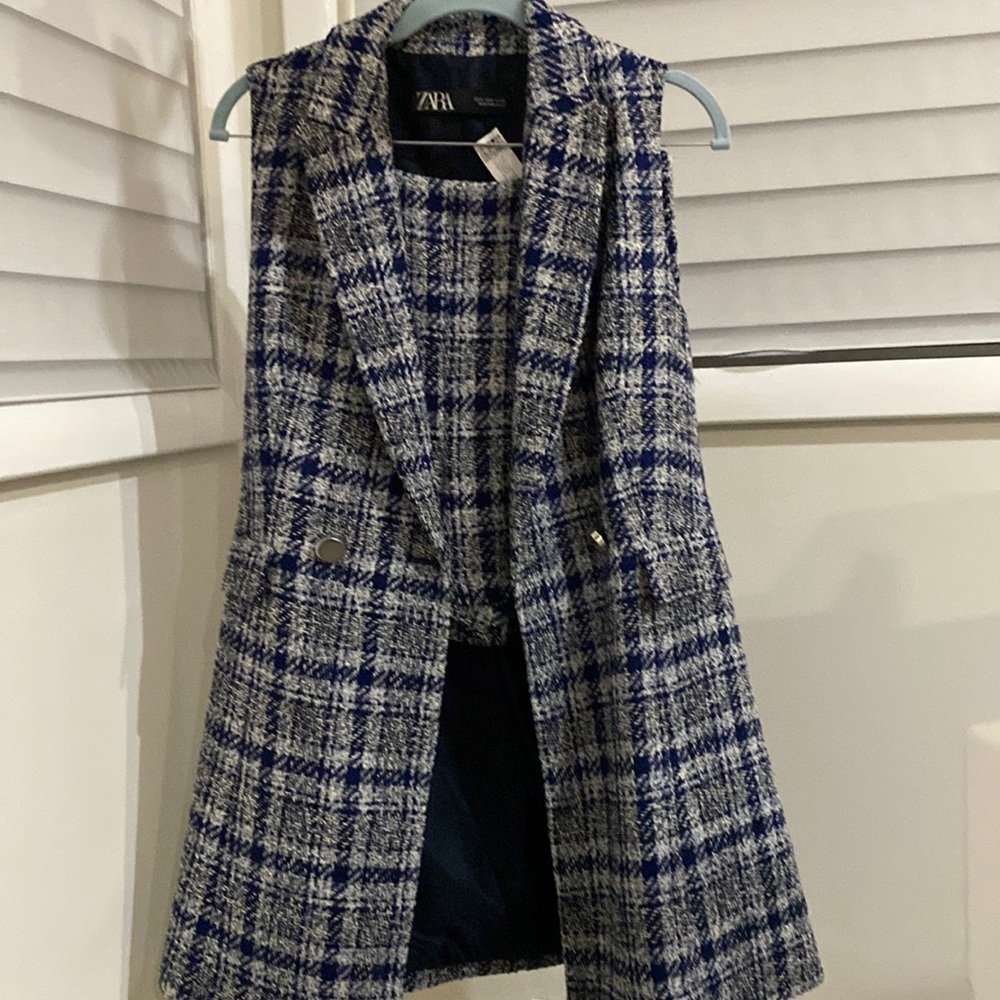 Zara tweed vest jacket with short  set.